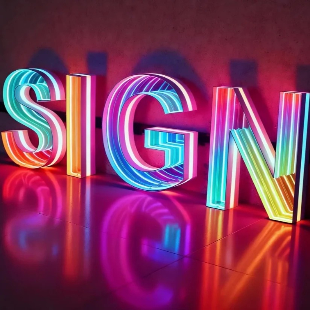 Luxury Lifestyle Store - Custom 3D Infinity Mirror Logo Sign