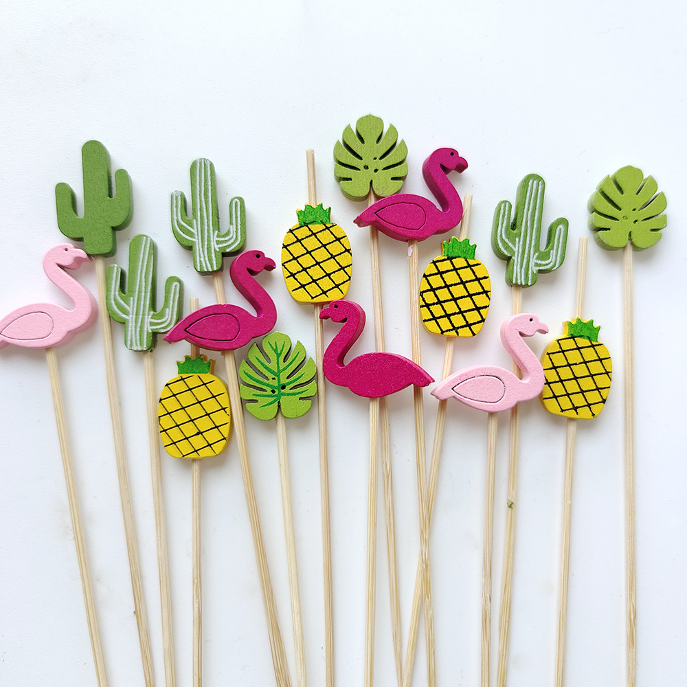 Bamboo Cutlery Set - 100/50Pcs Hawaii Party Cocktail Sticks Bamboo