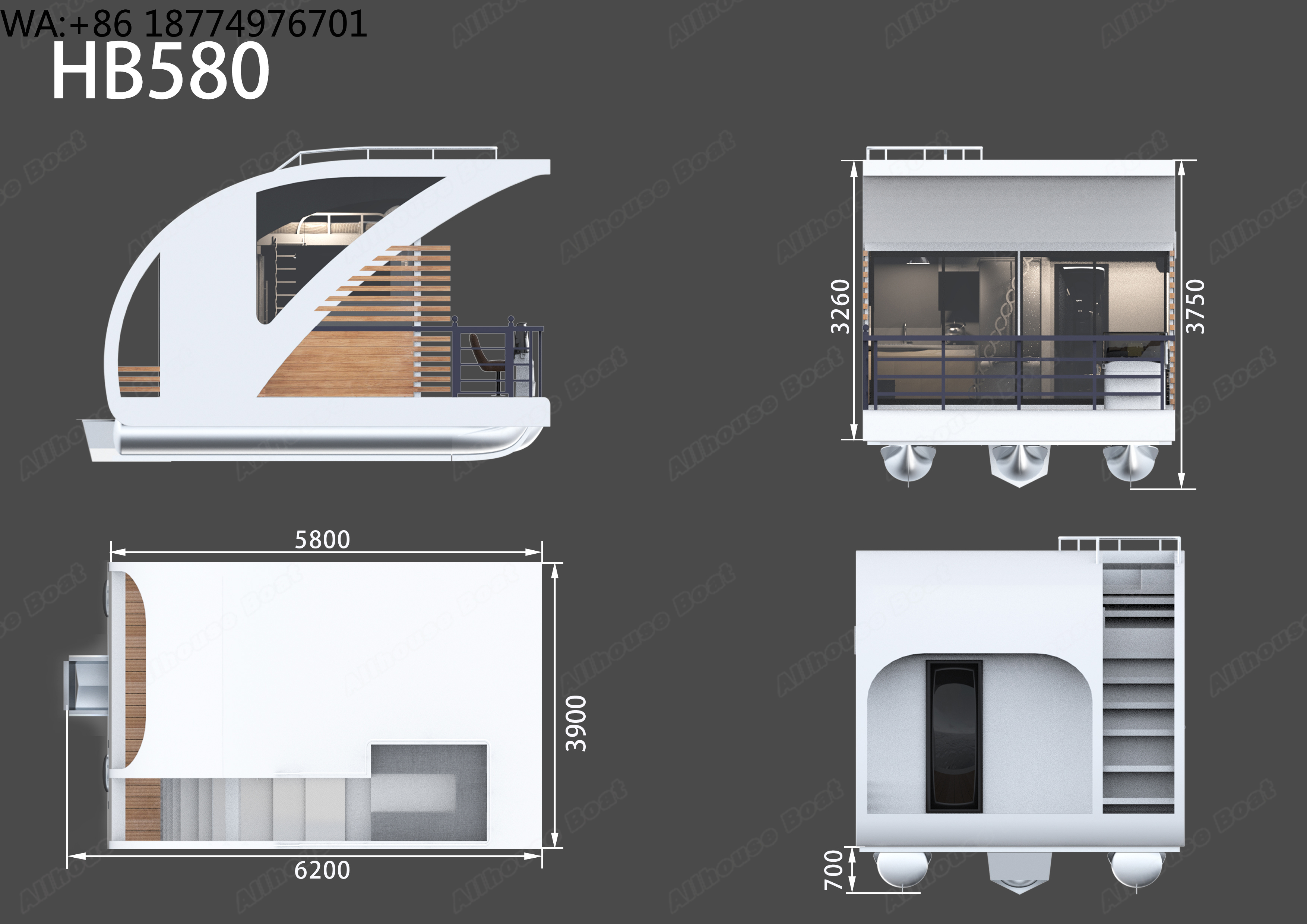 Luxury Lifestyle Resorts - Prefab Modular Floating Resort Houseboat Aluminum