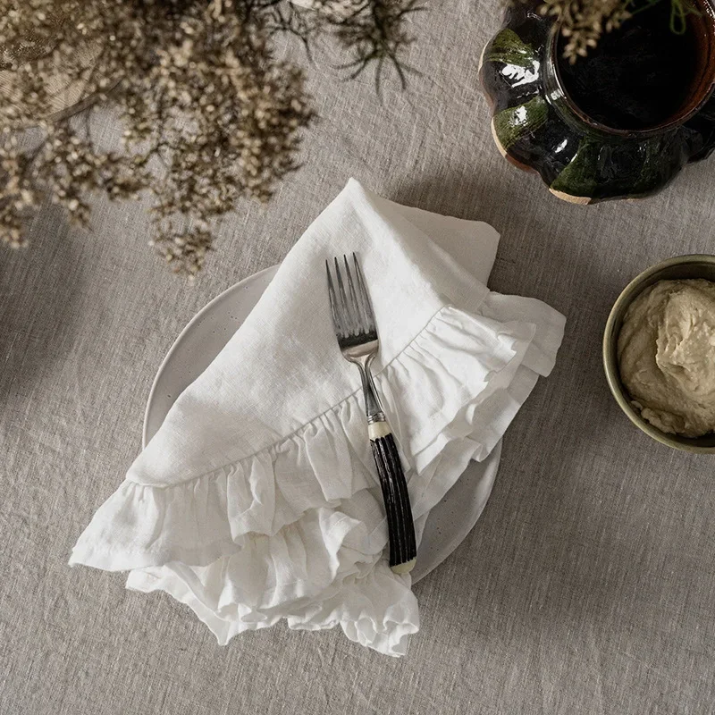 Linen Napkin Set - 6pcs 35x50cm Soft Handmade Cloth Napkins