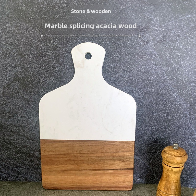 Marble Serving Board - Marble Wood Serving Tray, Acacia Cutting