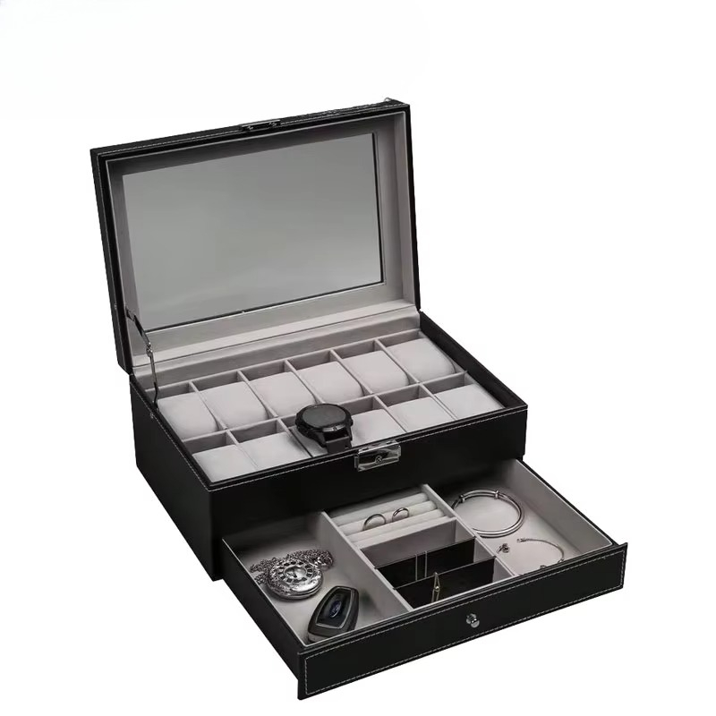 Velvet Jewelry Box - Jewelry Eyewear Organizer Travel-friendly Hard Leather