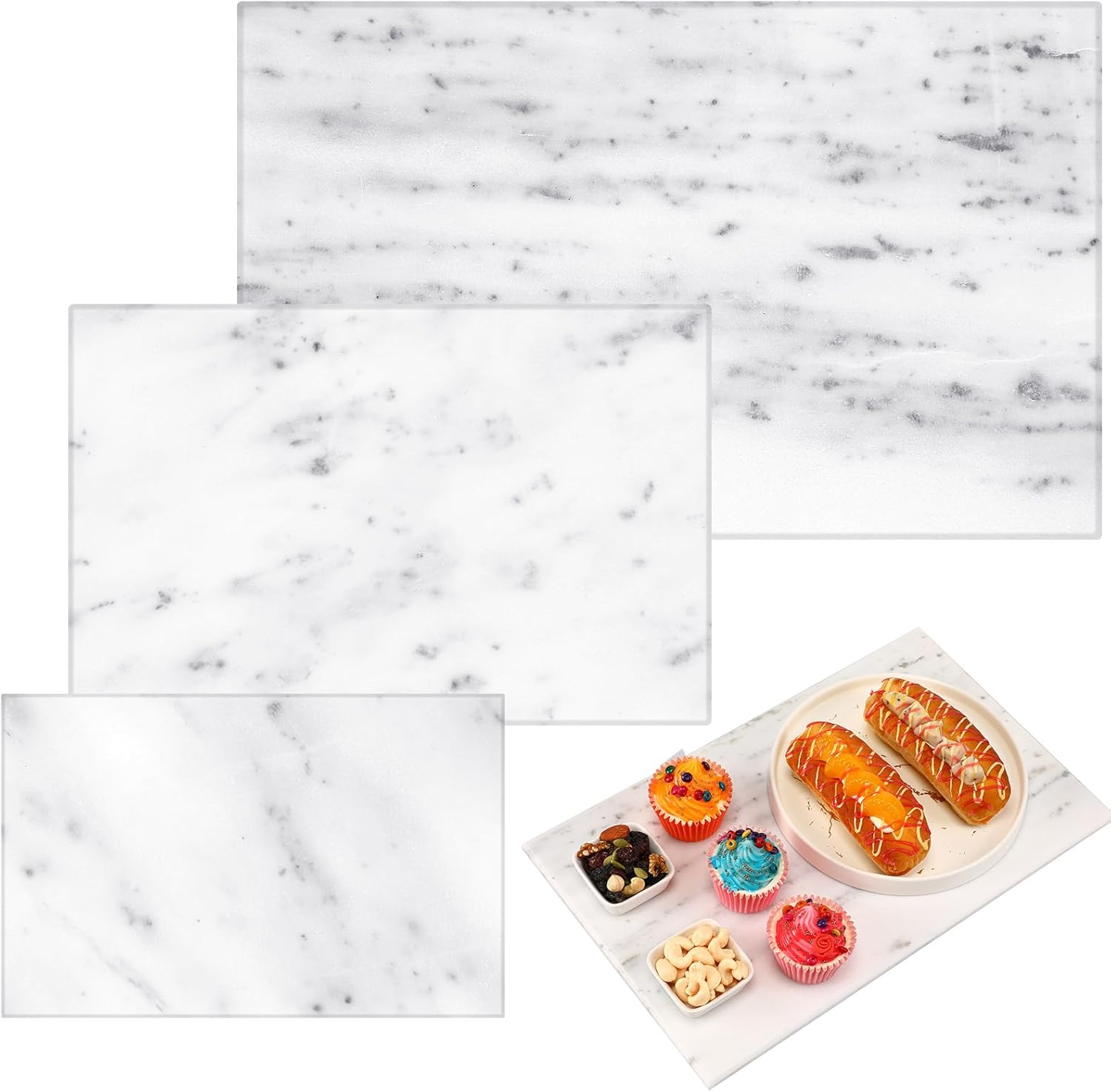 Marble Serving Board - 3 Pcs Marble Cutting Board for