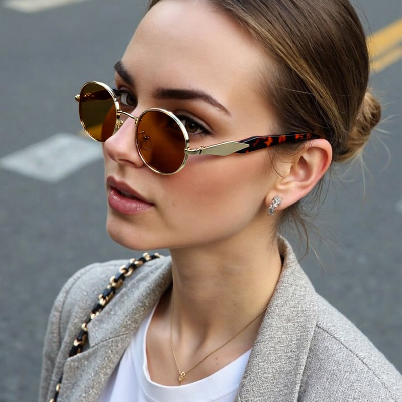 Female Small Oval Metal Sungla - مراجعة Luxury Lifestyle Store وسعره