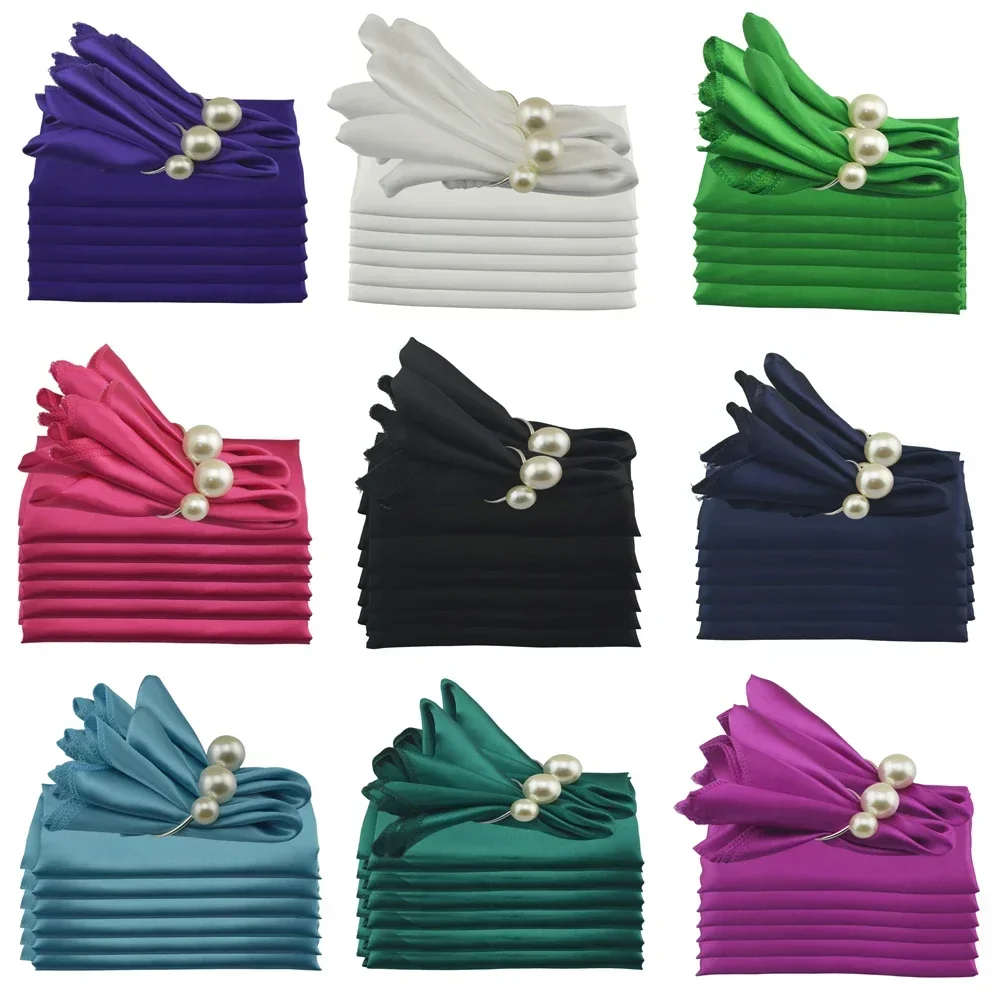 50pcs Satin Napkins For Weddin - مراجعة Linen Napkin Set وسعره