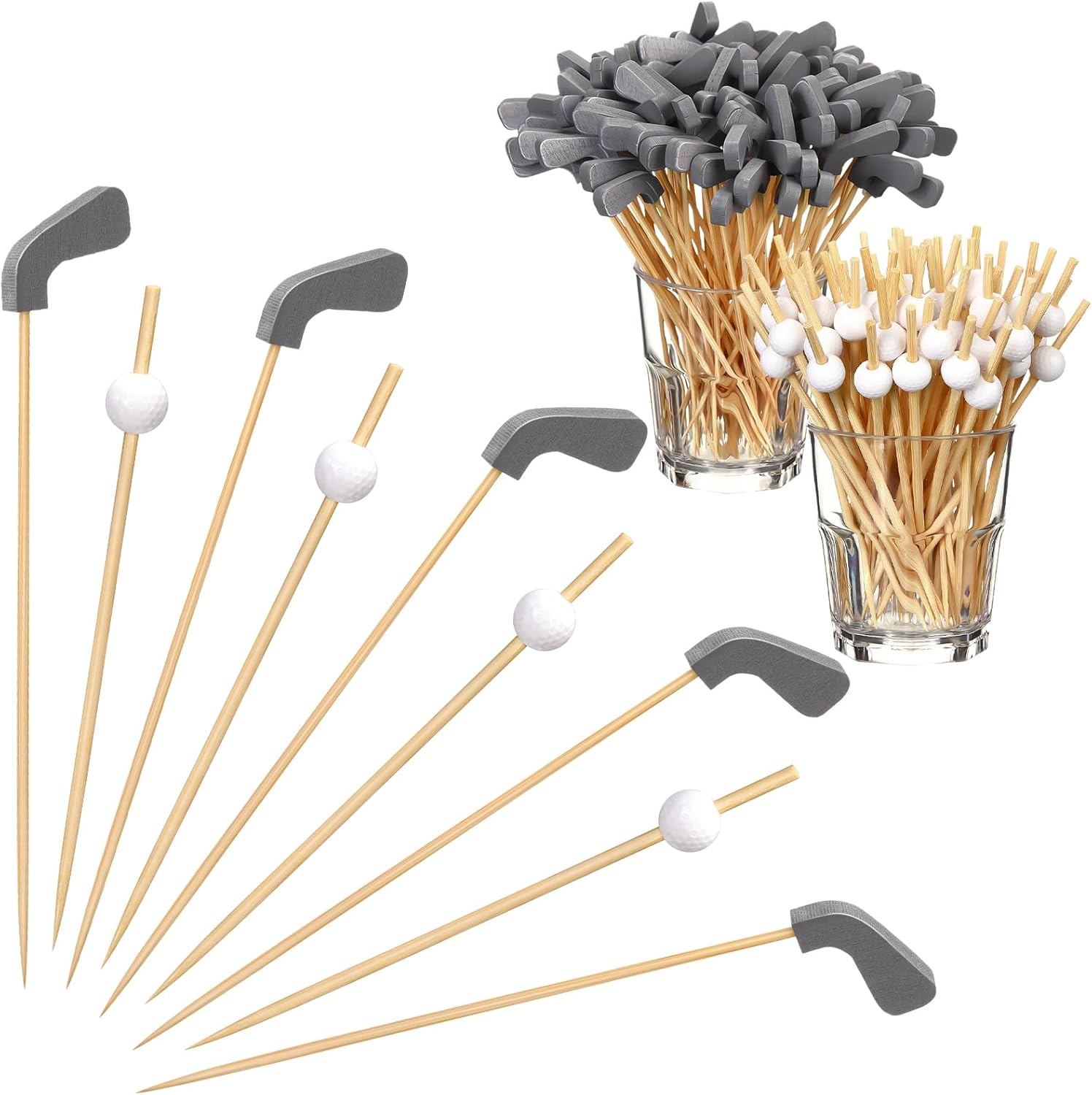 100 Pieces x 120mm Golf Club C - مراجعة Bamboo Cutlery Set وسعره