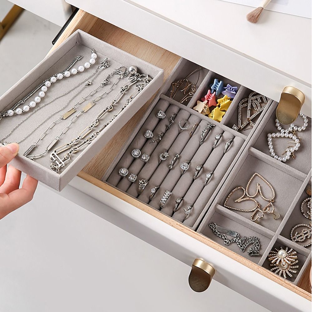 Drawer Box Stackable Velvet Je - مراجعة Velvet Jewelry Box وسعره