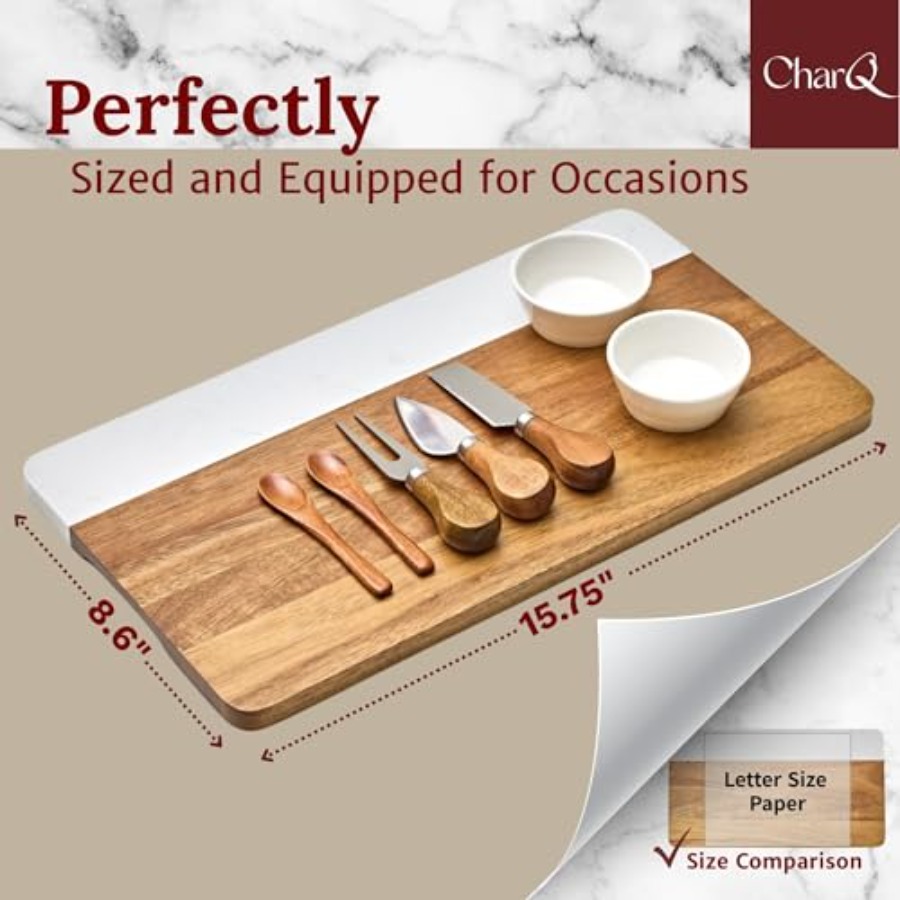 Charcuterie Board Gift Set Mar - مراجعة Marble Serving Board وسعره