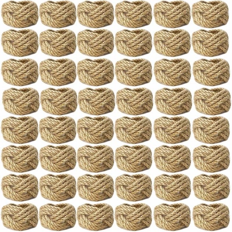 48Pcs Linen Braided Napkin Rin - مراجعة Linen Napkin Set وسعره