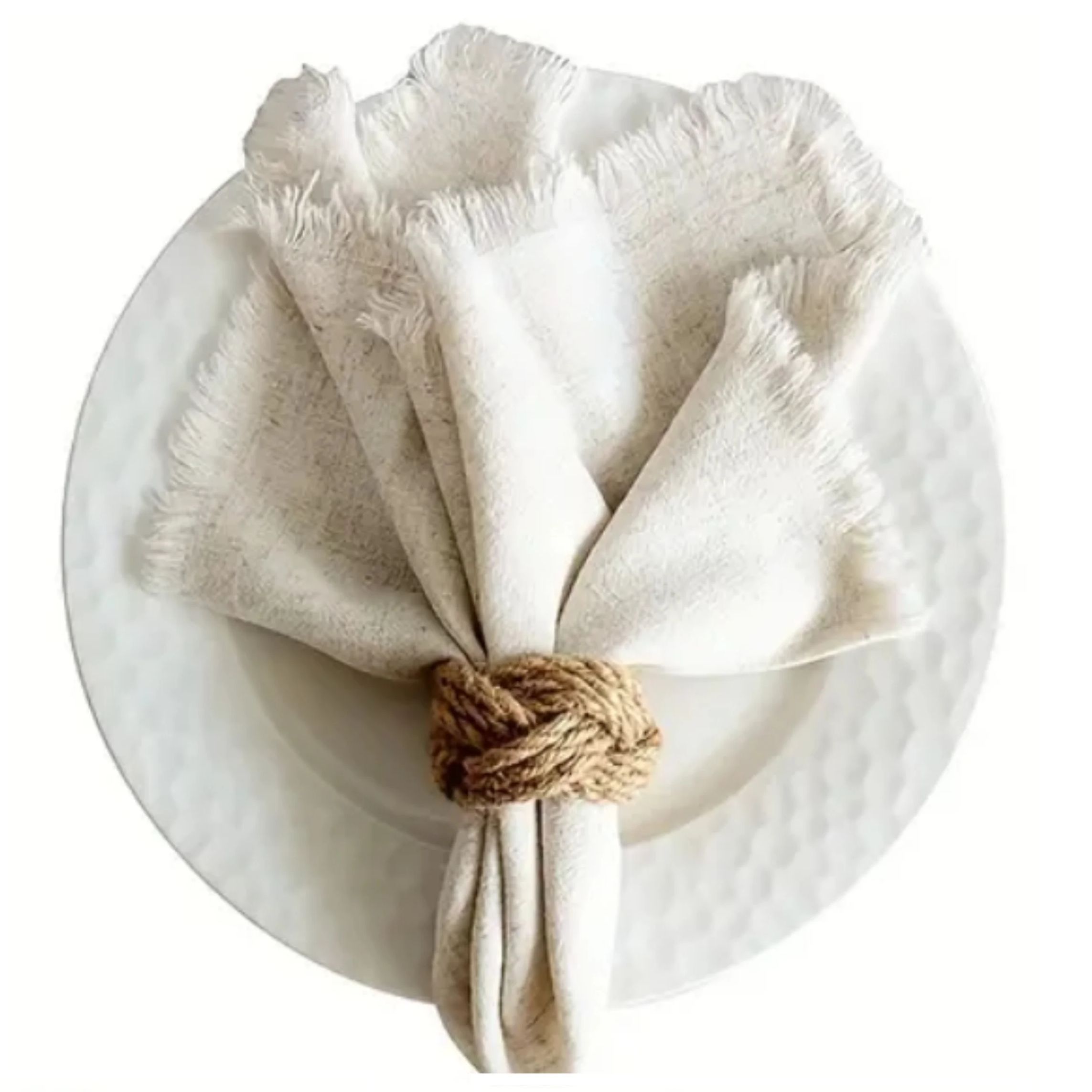 48Pcs Linen Braided Napkin Rin - مراجعة Linen Napkin Set وسعره