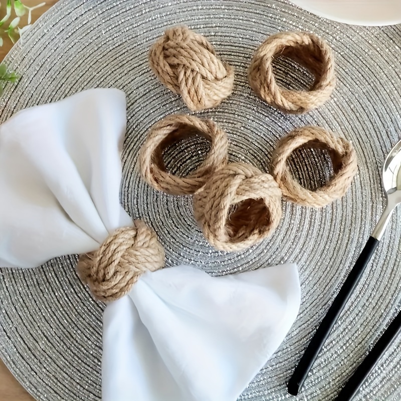 48Pcs Linen Braided Napkin Rin - مراجعة Linen Napkin Set وسعره