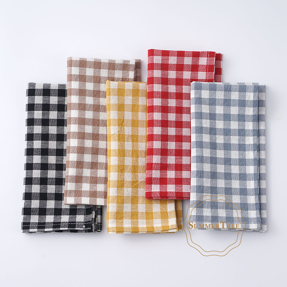 Gingham Cotton Napkin 42x42cm  - مراجعة Linen Napkin Set وسعره