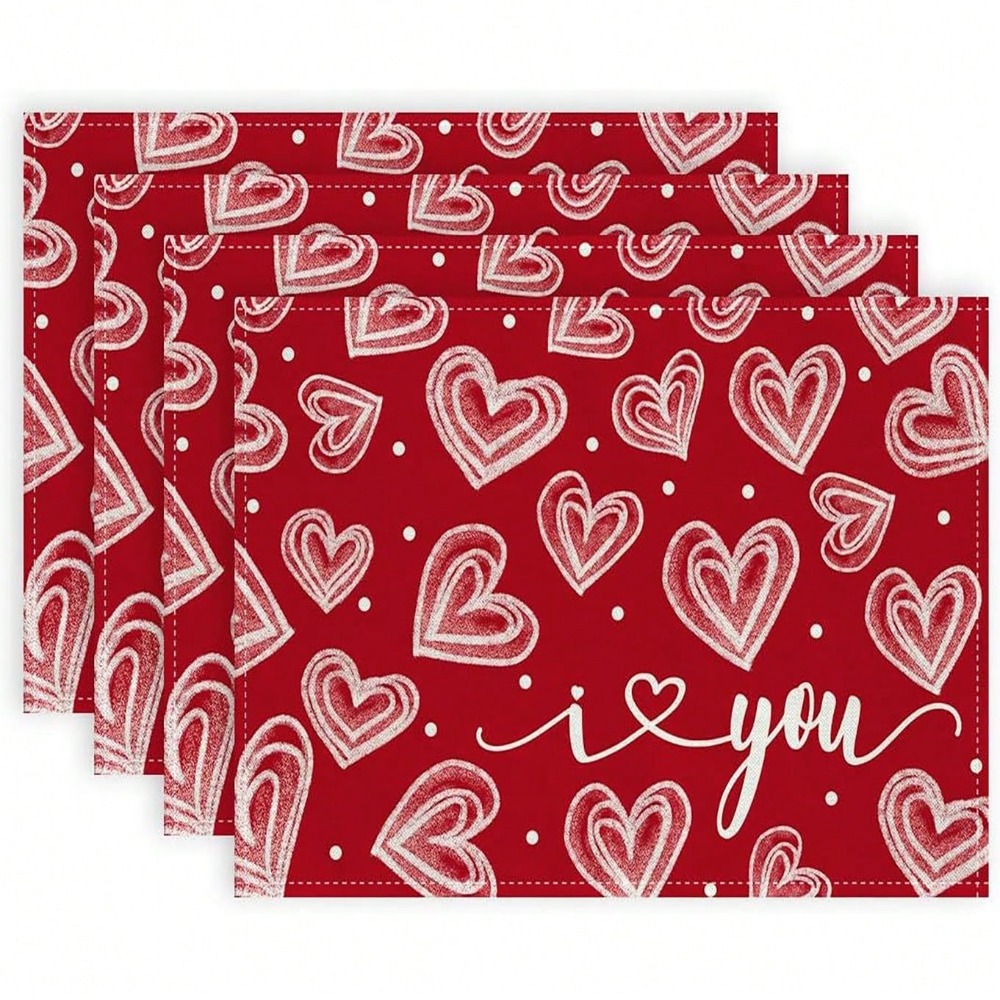 4 Pcs/Set Mother'S Day Valenti - مراجعة Linen Napkin Set وسعره