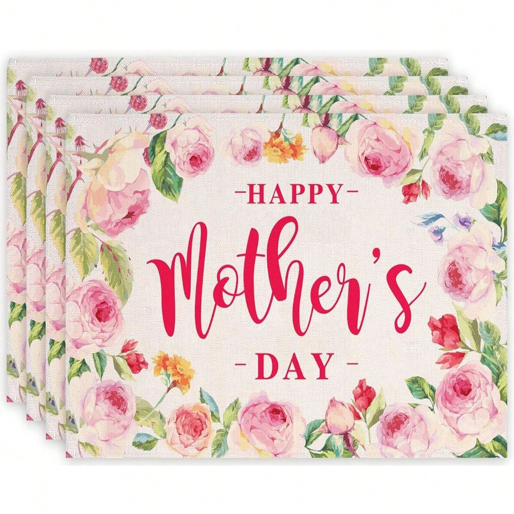 4 Pcs/Set Mother'S Day Valenti - مراجعة Linen Napkin Set وسعره