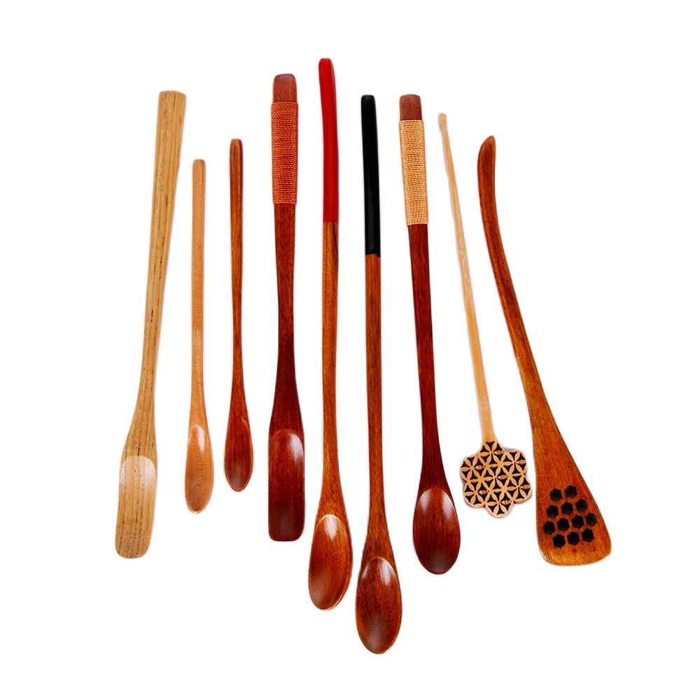 Wood Cooking Utensil Tea Leaf  - مراجعة Bamboo Cutlery Set وسعره