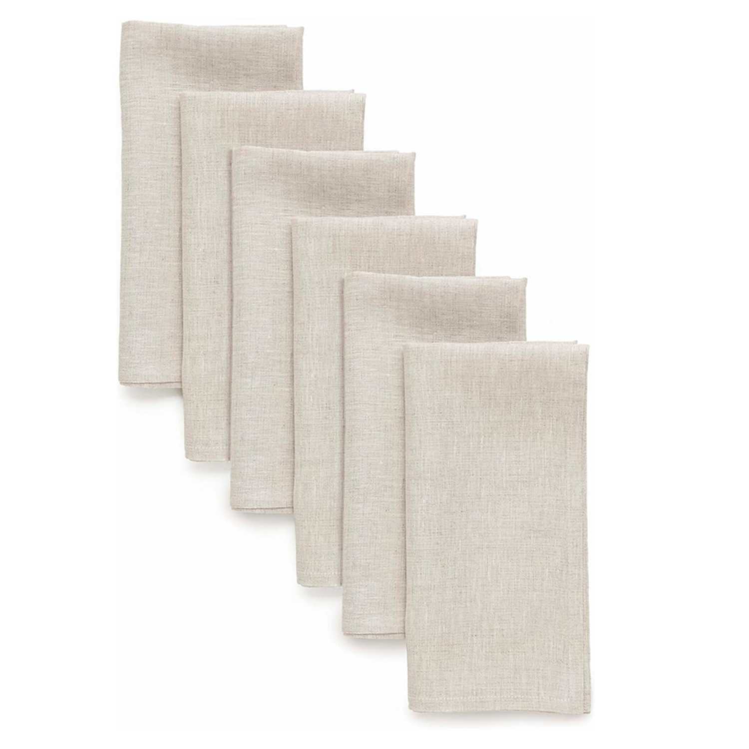 6 Pieces 100% Linen Dinner Nap - مراجعة Linen Napkin Set وسعره
