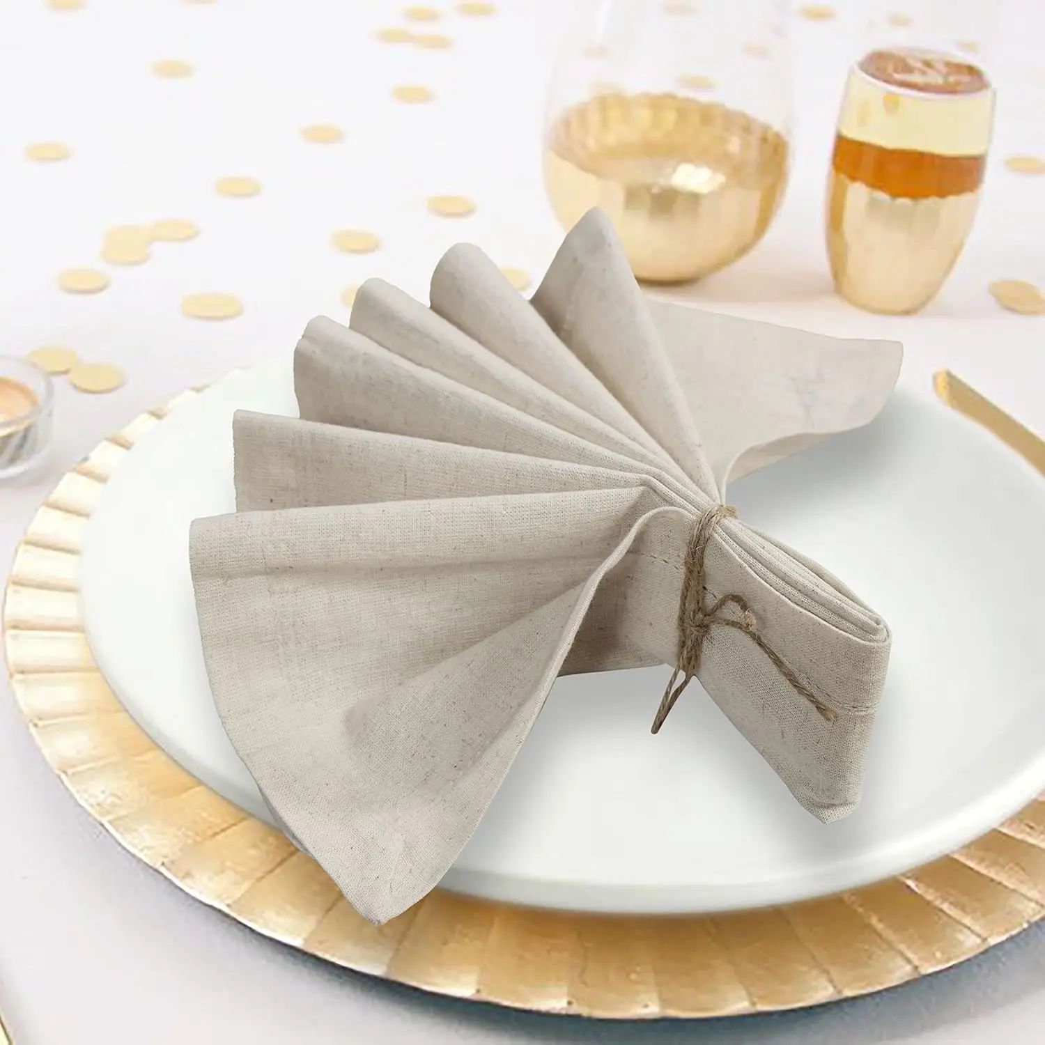6 Pieces 100% Linen Dinner Nap - مراجعة Linen Napkin Set وسعره