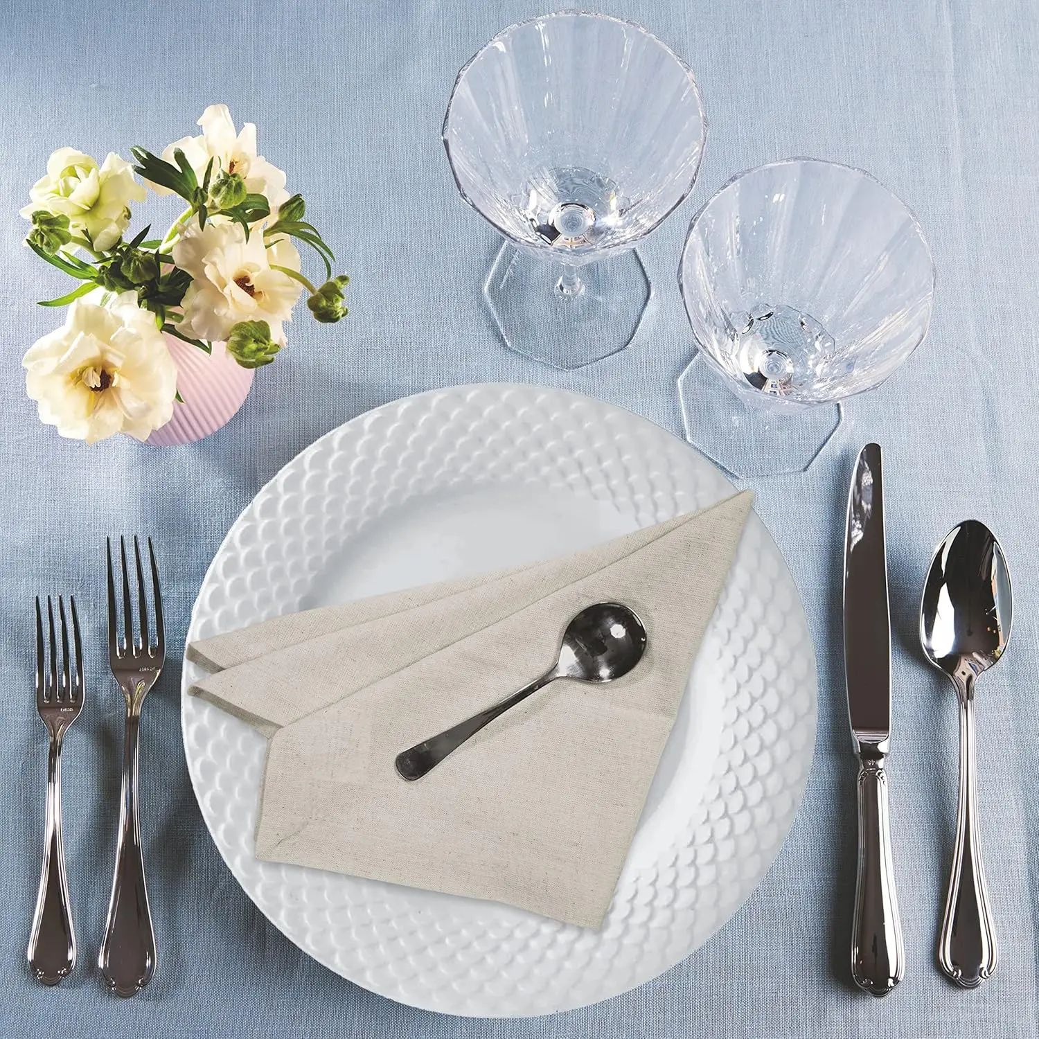 6 Pieces 100% Linen Dinner Nap - مراجعة Linen Napkin Set وسعره
