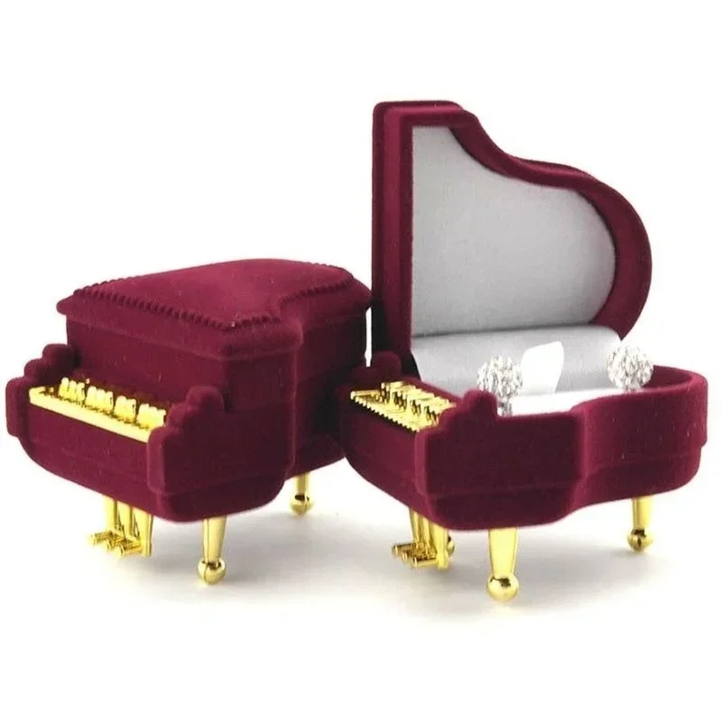 New Creative Cute Piano Shape  - مراجعة Velvet Jewelry Box وسعره