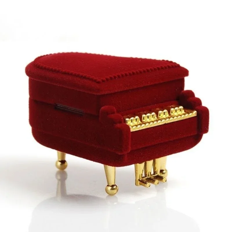 New Creative Cute Piano Shape  - مراجعة Velvet Jewelry Box وسعره