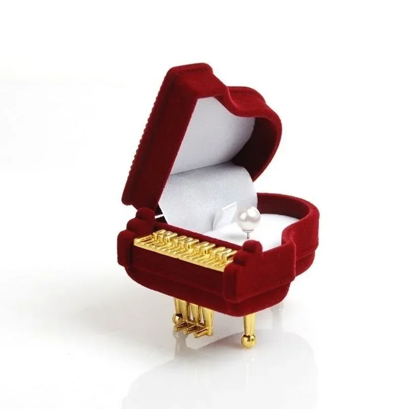 New Creative Cute Piano Shape  - مراجعة Velvet Jewelry Box وسعره