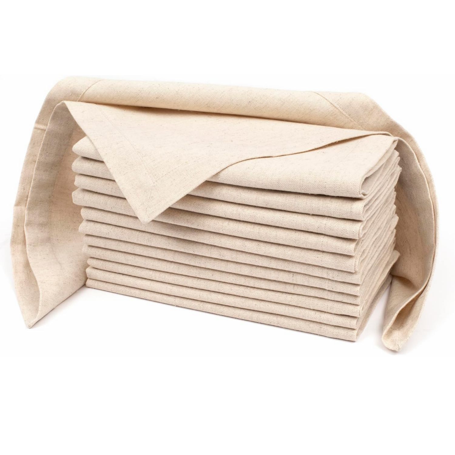 Set of 12 Linen Flax Cotton Cl - مراجعة Linen Napkin Set وسعره