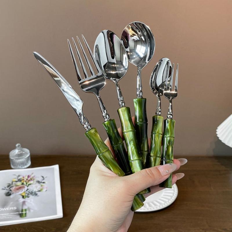 Practical Bamboo Handle Cutler - مراجعة Bamboo Cutlery Set وسعره
