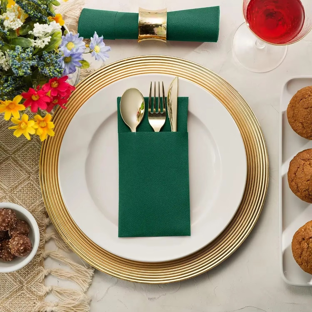 50 PCS Disposable Linen-Feel D - مراجعة Linen Napkin Set وسعره
