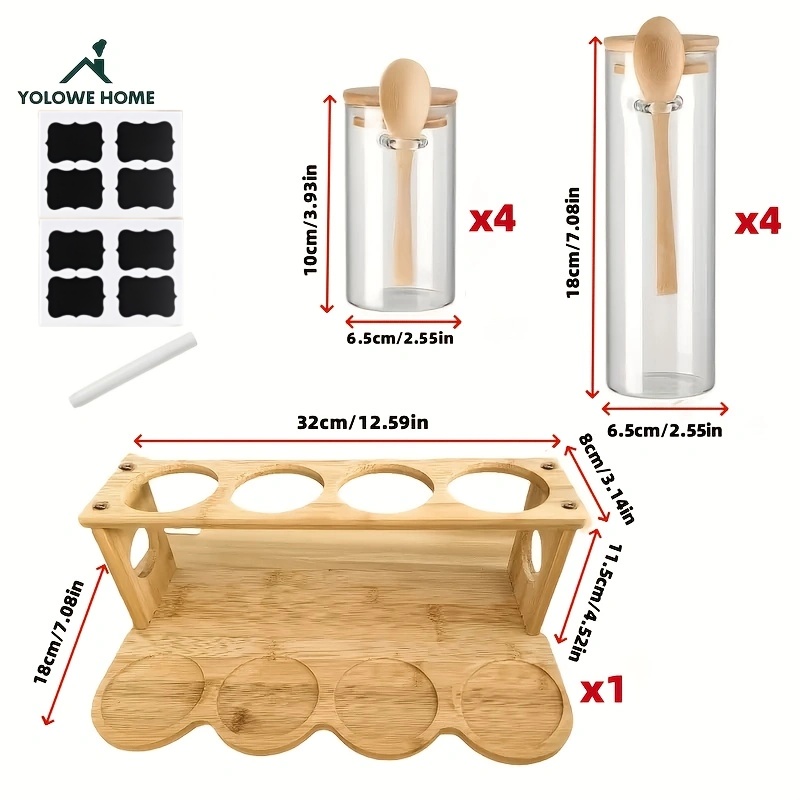 8-Piece Glass Storage Containe - مراجعة Bamboo Cutlery Set وسعره