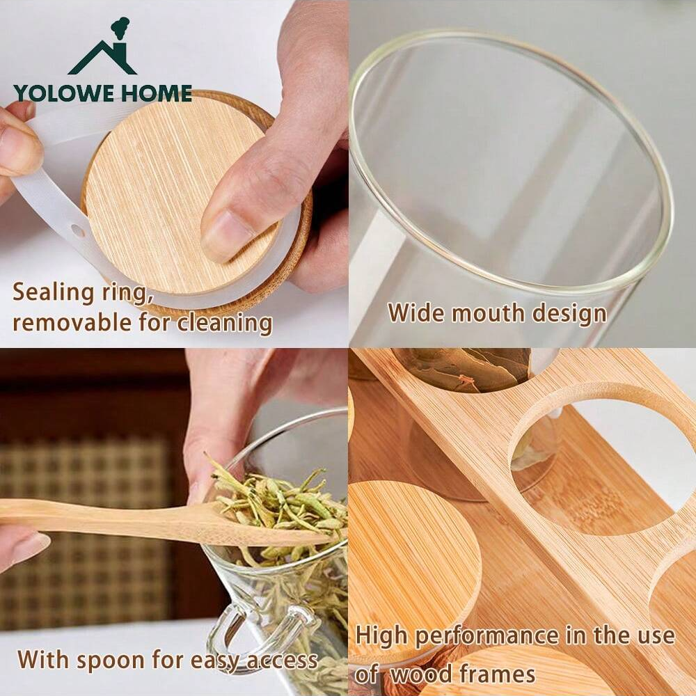 8-Piece Glass Storage Containe - مراجعة Bamboo Cutlery Set وسعره