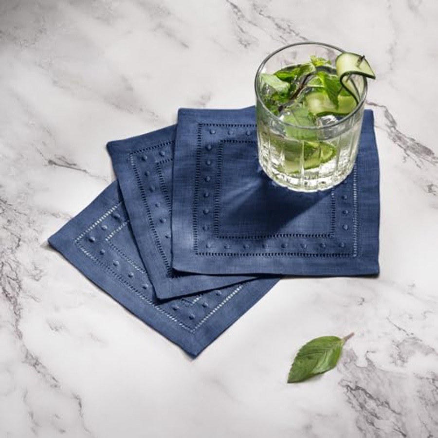 Linen Cocktail Napkins 6 x 6 i - مراجعة Linen Napkin Set وسعره