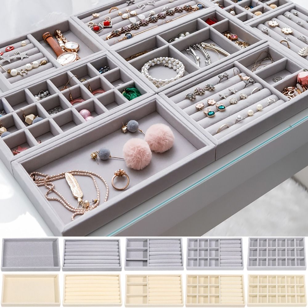 Organizer Box Stackable Velvet - مراجعة Velvet Jewelry Box وسعره