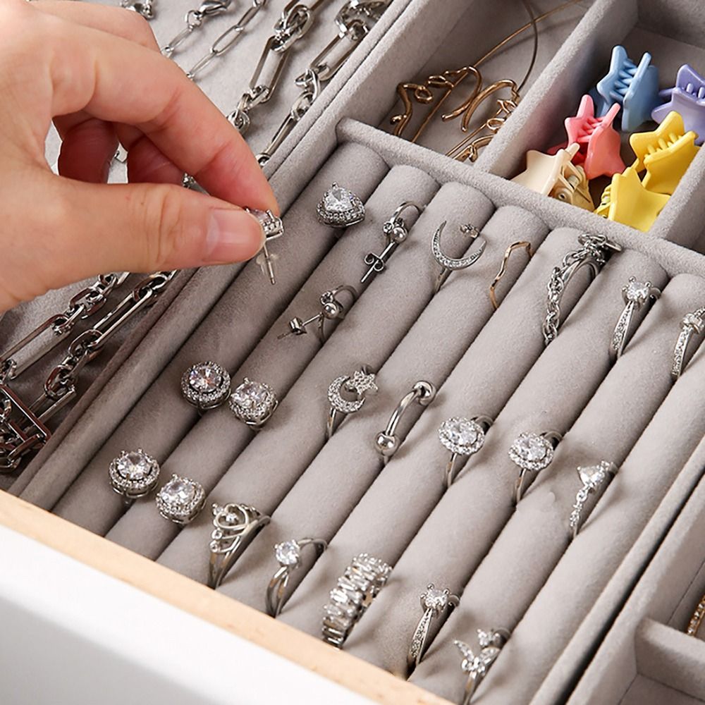 Organizer Box Stackable Velvet - مراجعة Velvet Jewelry Box وسعره
