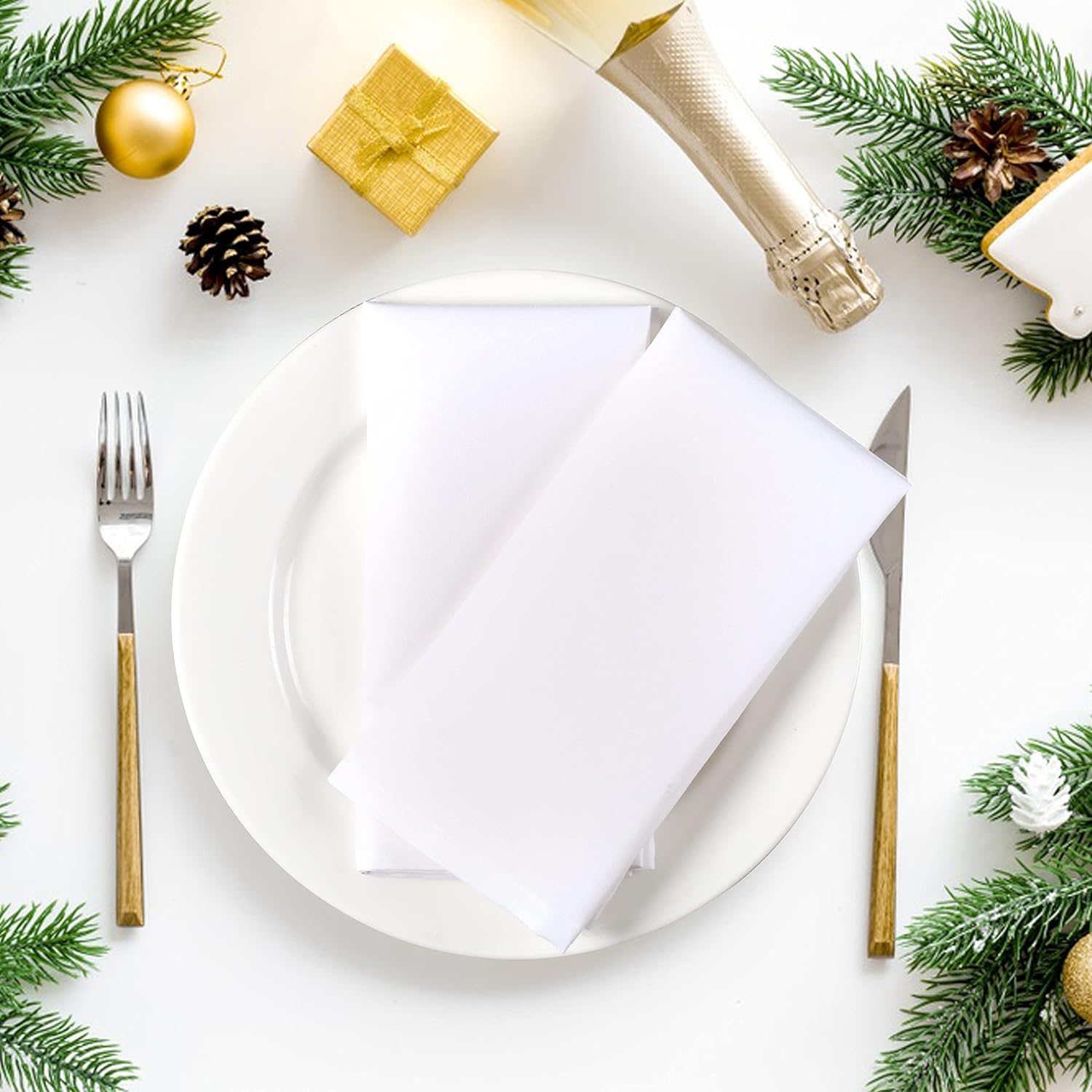 6 Pieces 100% Cotton Dinner Na - مراجعة Linen Napkin Set وسعره