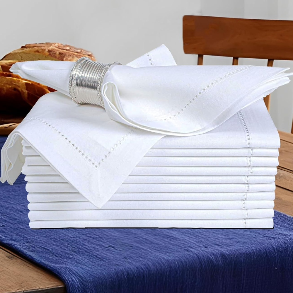 Set of 6 Cotton Cloth Dinner N - مراجعة Linen Napkin Set وسعره