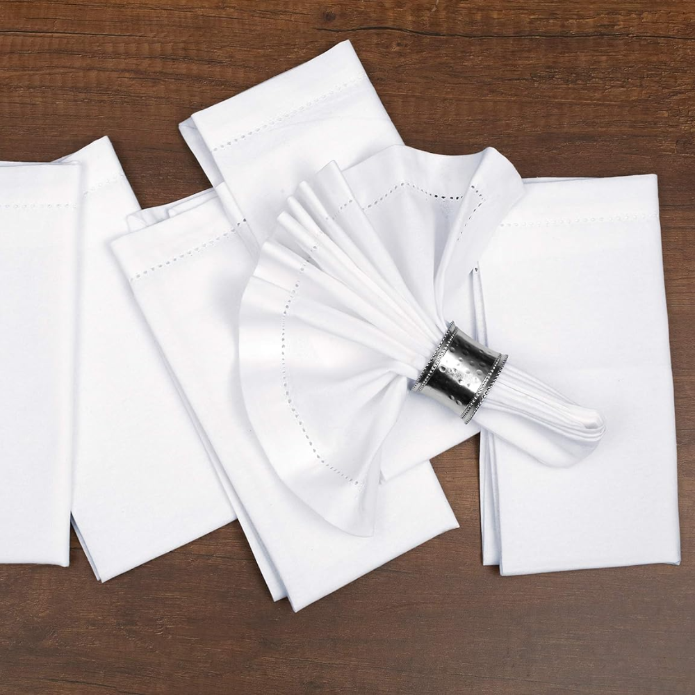 Set of 6 Cotton Cloth Dinner N - مراجعة Linen Napkin Set وسعره