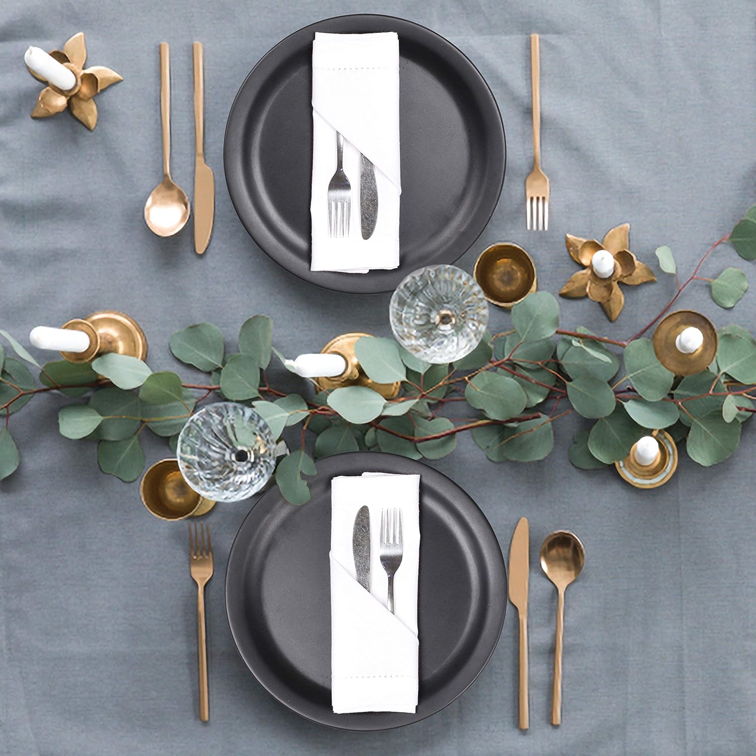 Set of 6 Cotton Cloth Dinner N - مراجعة Linen Napkin Set وسعره